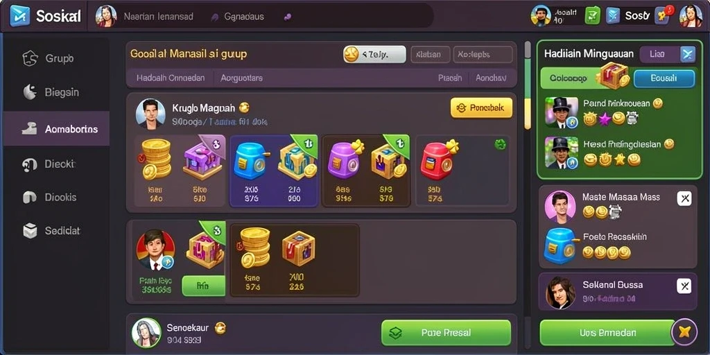 Fitur sosial yang memungkinkan interaksi antar pemain.